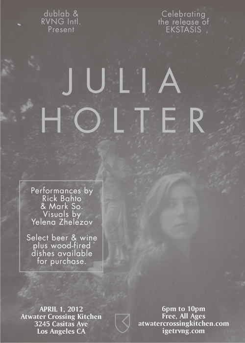 A happening to celebrate the release of Julia Holter's album Ekstasis